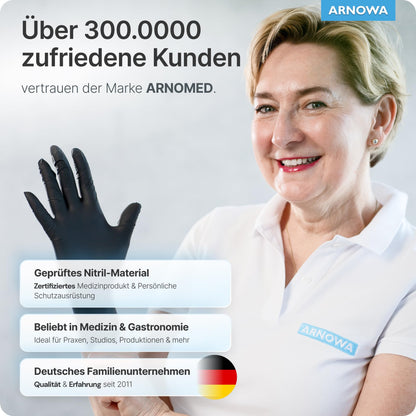 👉 Einweghandschuhe 100 Stück/Box – Schwarze Nitrilhandschuhe, puderfrei & latexfrei, in den Größen XS–XXL erhältlich