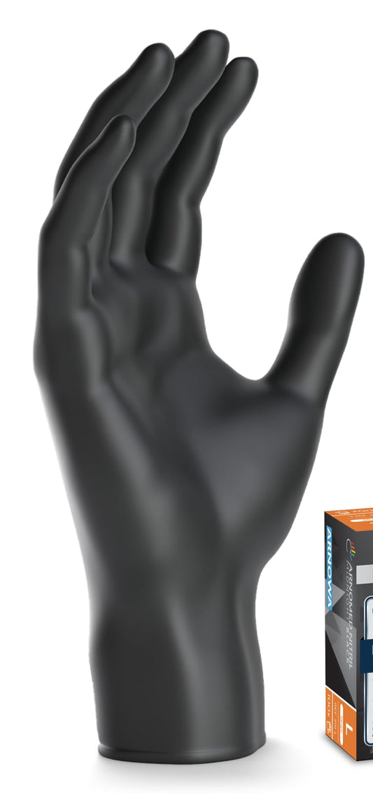 👉 Einweghandschuhe 100 Stück/Box – Schwarze Nitrilhandschuhe, puderfrei & latexfrei, in den Größen XS–XXL erhältlich